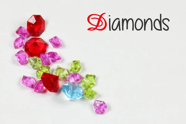 Diamantes brilhantes coloridos — Fotografia de Stock