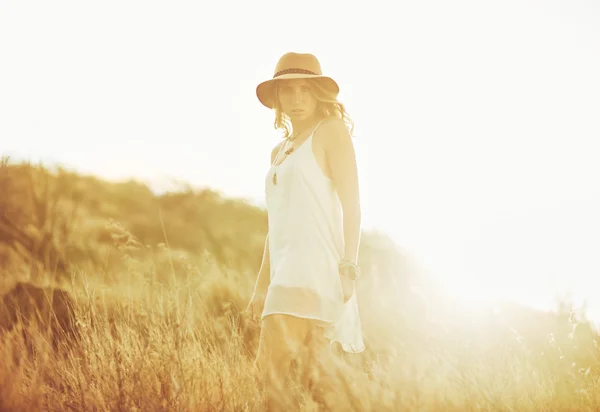 Fashion Portrait of Beautiful Young Woman — Stock Photo, Image