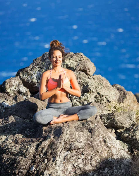 Jóga a nő meditáció — Stock Fotó