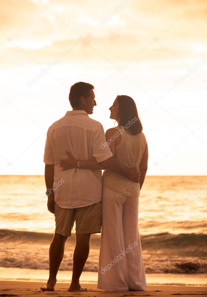 Mature Couple Enjoying Sunset