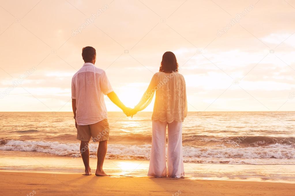 Mature Couple Enjoying Sunset