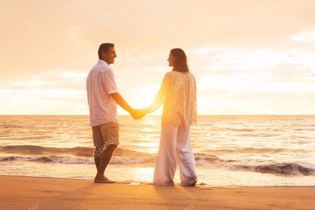 Mature Couple Enjoying Sunset