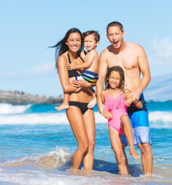 Family on the Beach clipart