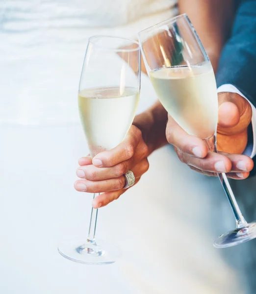 Wedding Couple Champagne — Stock Photo, Image