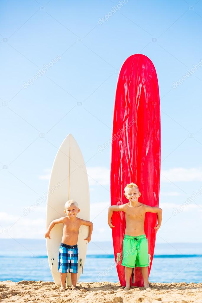 Young Boys with Surfboards