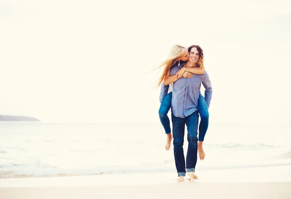 Romantic Young Couple Walking — Stock Photo, Image