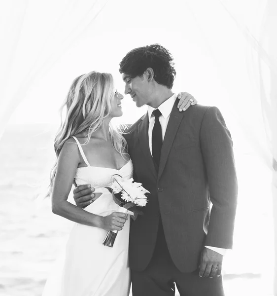 Matrimonio, sposa e sposo appena sposati — Foto Stock