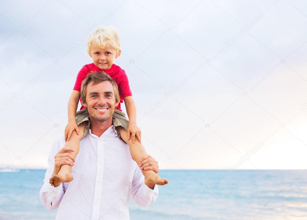 Father and Son at beach