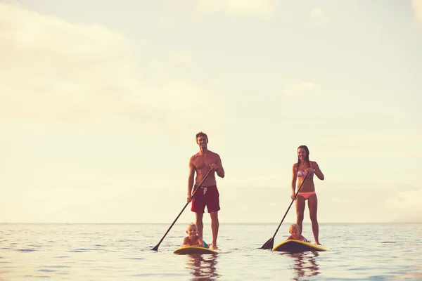 Family Stand Up Paddling — Stock Photo, Image