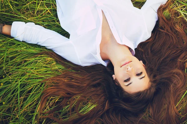 Woman Relaxing Outdoors Royalty Free Stock Photos