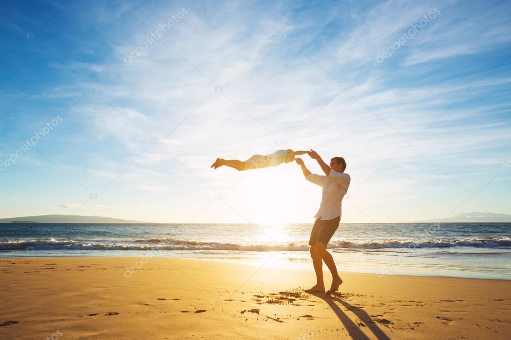 Father and Son Playing Together