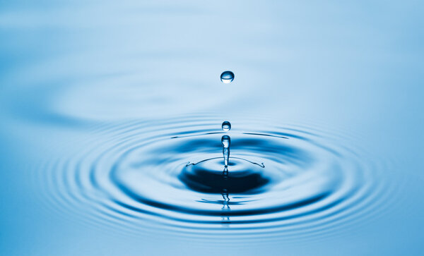 Blue Water Drop under Bright sun