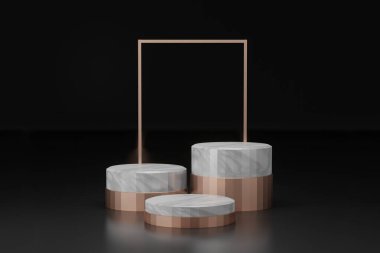 Ürün yerleştirme için 3d boş şablon podyum modellemesi