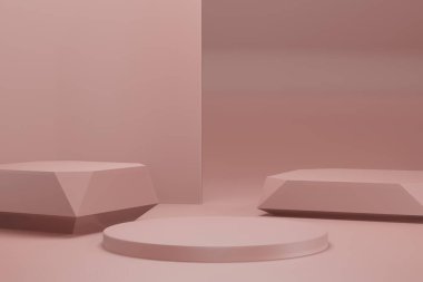 Ürün yerleştirme için 3d boş şablon podyum modellemesi