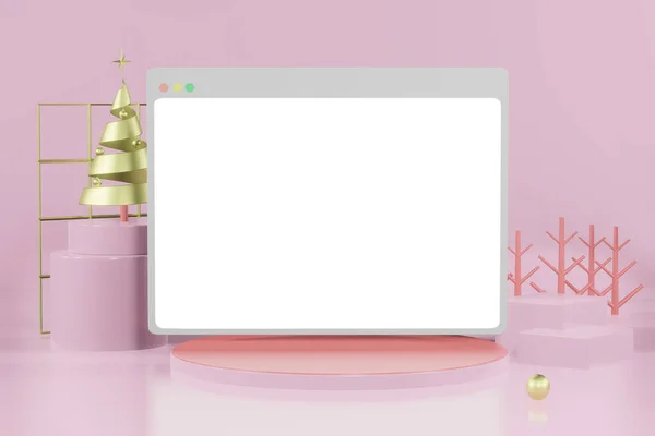Modélisation Écran Cadre Modèle Vide Noël Rendu Pour Placement Produit — Photo