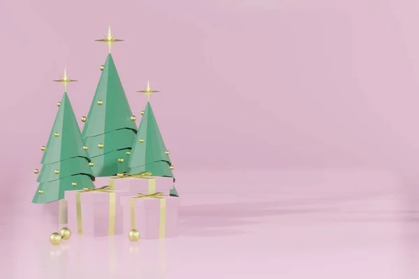 렌더링 크리스마스 배치를 템플릿 흉내내기 — 스톡 사진