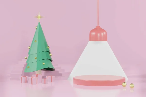 렌더링 크리스마스에 배치를 템플릿 단상이 있습니다 — 스톡 사진