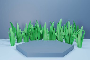 Ürün yerleştirme için 3d boş şablon podyum modellemesi