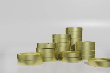 Büyüyen ekonomik büyüme için 3D altın sikkelerin yorumlanması. / Ekonomik tasarruf kavramı