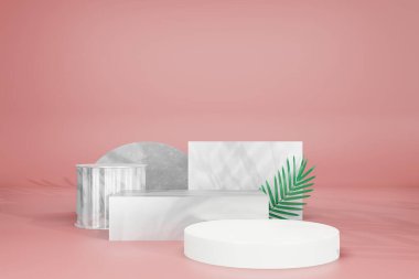 Ürün yerleştirme için 3d boş şablon podyum modellemesi