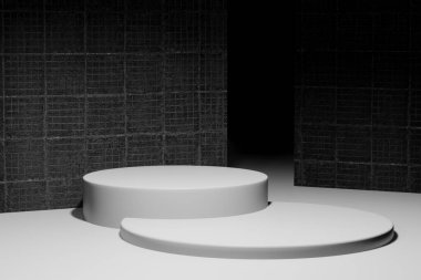 Ürün yerleştirme için 3d boş şablon podyum modellemesi