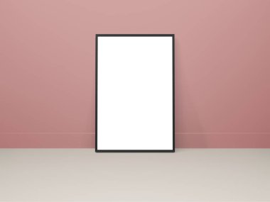 Ürün yerleştirme için 3d boş şablon çerçeve tanıtımı modellemesi