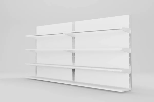 Lege Plank Van Met Ruimte Voor Productplaatsing Witte Kleur Minimale — Stockfoto