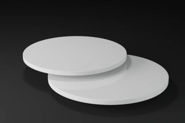 3D, en düşük tasarım ürünü yerleştirmek için boş şablon podyum modellemesi. Çevrimiçi arka plan reklamı