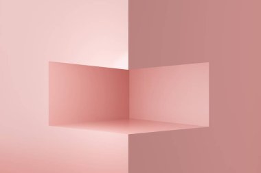 En düşük tasarım ürünü yerleştirmek için podyumun 3D çizimi. Podyum sahne ürünleri reklam arkaplanı