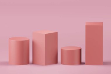 En düşük tasarım ürünü yerleştirmek için podyumun 3D çizimi. Podyum sahne ürünleri reklam arkaplanı