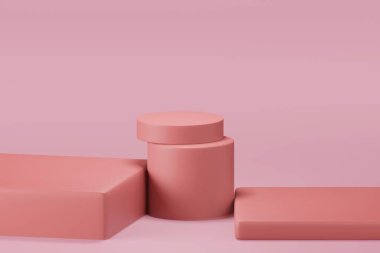 En düşük tasarım ürünü yerleştirmek için podyumun 3D çizimi. Podyum sahne ürünleri reklam arkaplanı