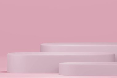 En düşük tasarım ürünü yerleştirmek için podyumun 3D çizimi. Podyum sahne gösterisi