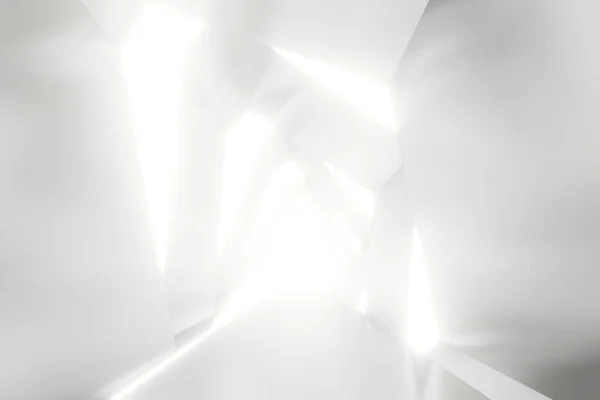 Yüksek teknolojili modern uzay yolunun 3 boyutlu çizimi. Uzay mekiği yolu koridoru 