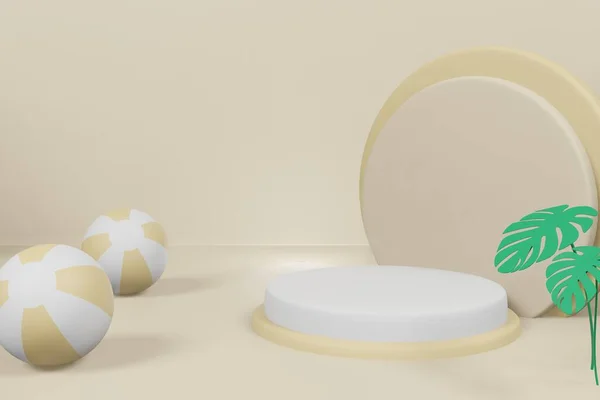 Yaz şablonu podyum sahne gösteriminin asgari tasarım için 3D görüntüleme. 