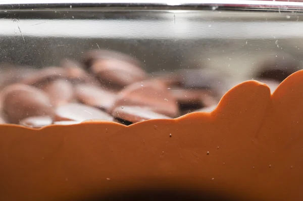 Ingredients for preparation of artisanal chocolate bar — Stock Photo, Image