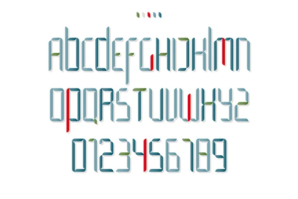 Uppsättning av isolerade hög stil alfabetet bokstäver och siffror. Vector teckensnitt typ design. moderna, kommersiella bokstäver ikoner. stiliserade logotyp text sättning — Stock vektor