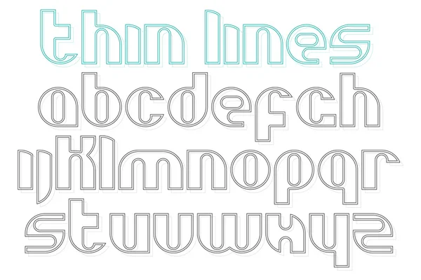 Jeu de minces lettres de style ligne alphabet isolé sur fond blanc. conception de type de police vectorielle. collection de lettrage de qualité supérieure, police de caractères commerciale — Image vectorielle