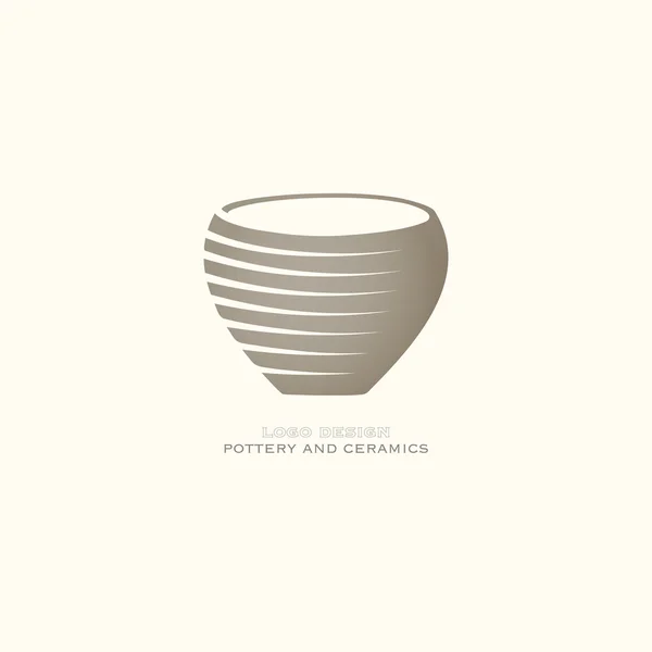 Ícone pote isolado no fundo branco. cerâmica e cerâmica design logotipo vetor. modelo de símbolo de marca de loja de trabalho manual. vaso artesanal tradicional, objeto de arte clássica. logotipo do museu de arqueologia —  Vetores de Stock