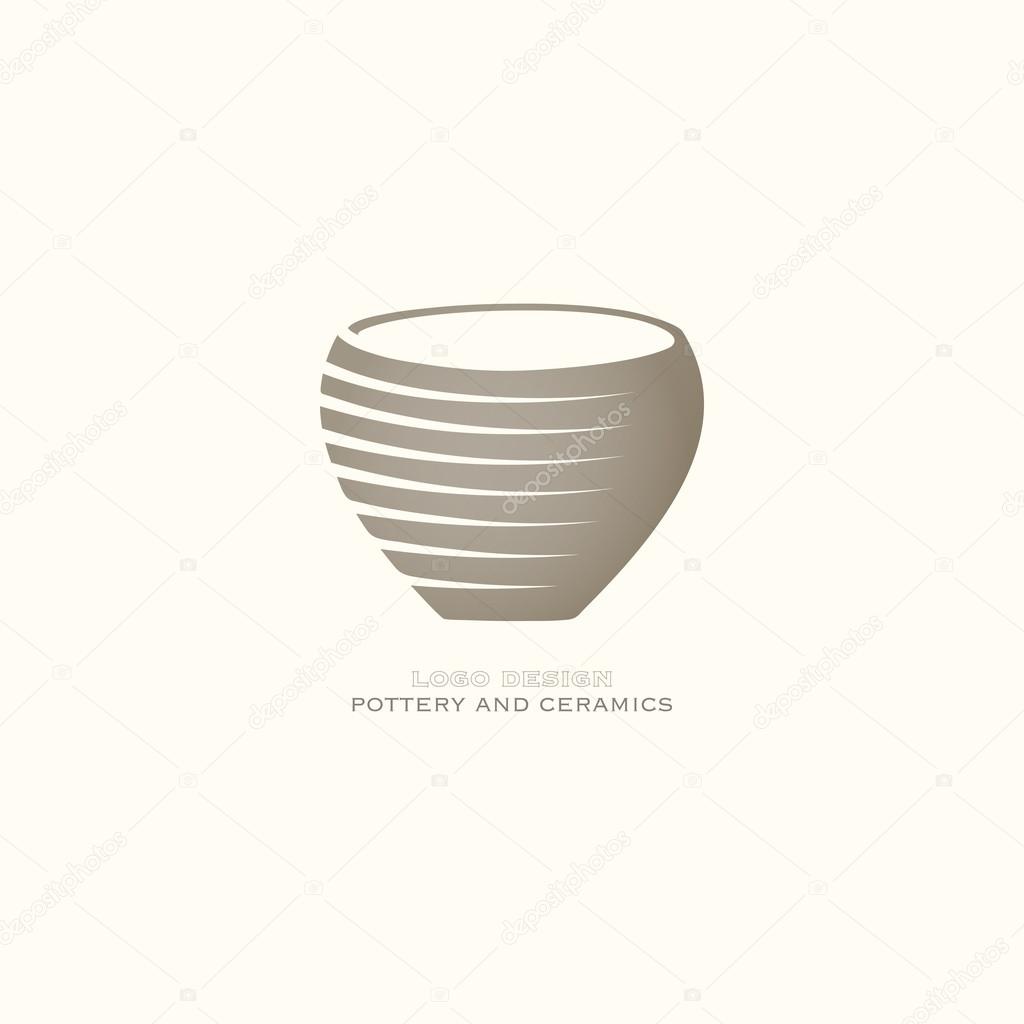 Pot icon isolated on white background. pottery and ceramics vector logo design. handiwork shop brand symbol template. traditional handmade vase, classic art object. archeology museum logotype