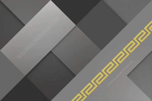 Monochromatischer Hintergrund mit quadratischen Rahmen und klassischem, goldenem Ornament. Vektor geometrische, Mode Tapete. Materialdesign-Vorlage. Origami-Stil, Vektor, Visitenkarten-Layout — Stockvektor