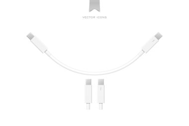 external peripherals interface cable isolated on white background. vector PCI Express and Display Port icons design. computer peripheral or monitor high speed connector supply clipart