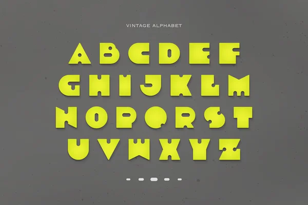 Набор стилизованных алфавитных букв, выделенных на сером, гранжевом фоне. Vector vintage, bold font type. Дизайн ретро персонажей. отдельная коллекция логотипов — стоковый вектор
