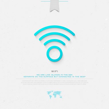 yeni ince çizgi stili kablosuz simgesi ve wifi logo. izole vektör radyo dalgası sembolü. Ücretsiz internet bağlantısı bölge işareti. teknoloji kavramı logo ile dünya harita ve afiş şablon