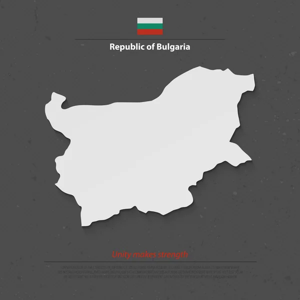 República de Bulgaria mapa y bandera oficial sobre fondo grunge. vector búlgaro mapa político 3d ilustración. Plantilla de banner geográfico del Estado europeo. mapa conceptual de viajes y negocios — Vector de stock