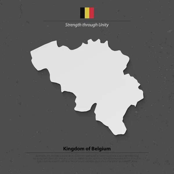 Reino de Bélgica mapa aislado e icono oficial de la bandera. vector belga mapa político 3d ilustración. Plantilla de banner geográfico de Europe Union. viajes y negocios, mapas conceptuales de política — Vector de stock