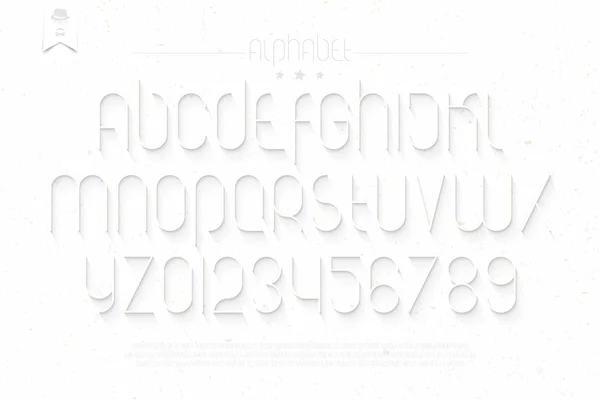 Jeu de lettres rondes de style ligne mince alphabet et chiffres sur fond blanc. conception de type de police vectorielle. icônes modernes de lettrage commercial. stylisé logo texte composition. modèle de typographie contemporaine — Image vectorielle