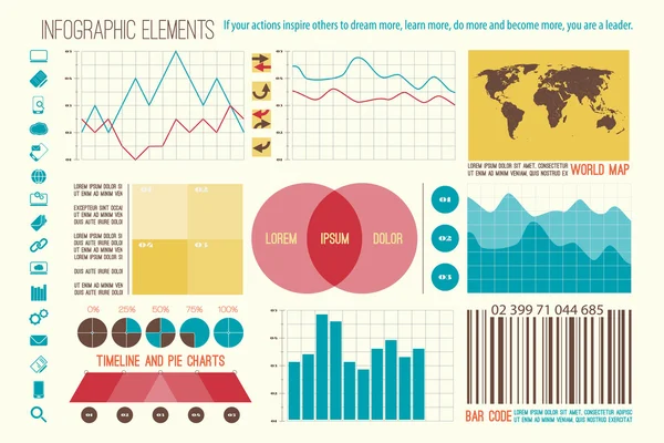 Infographic elemanları, internet teknoloji simgeleri. vektör zaman çizgi seçeneği grafik, bar kod sembolü. pasta grafik bilgi grafik simgesi. Ekonomi istatistik ve finansal büyüme rapor sunu afiş şablon — Stok Vektör