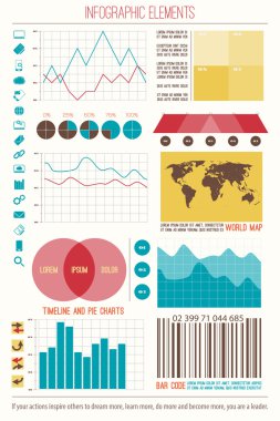 Infographic elemanları, internet teknoloji simgeleri. vektör zaman çizgisi, seçeneği grafik, barkod simgesi. pasta grafik bilgi grafik simgesi. Ekonomi istatistik ve finansal büyüme rapor sunu afiş şablon