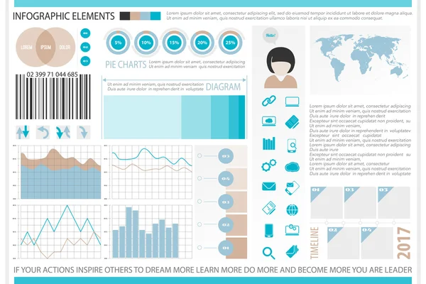 Elementos infográficos, ícones de tecnologia da internet. diagrama de linha de tempo vetorial, calendário de mídia social. pie chart info ferramentas gráficas. estatística financeira e crescimento do negócio relatório apresentação banners design — Vetor de Stock