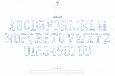 elle çizilmiş, italik alfabe harfler ve sayılar kağıt dokusu üzerinde kümesi. vektör yazı tipi türü şablonudur. anahat simgeleri yazı. Vintage, süs metin dizgi. italik yazı tipi tasarım